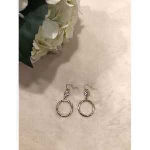 White House Black Market Gold Tone and Rhinestone Earrings